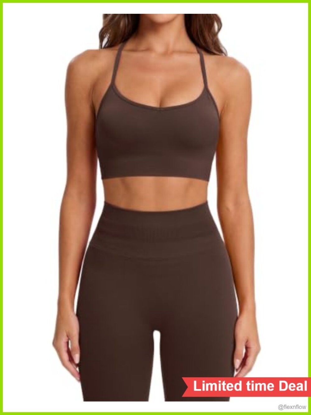 Womens Seamless Two Piece Workout Set Sports Bra & High Waist Leggings